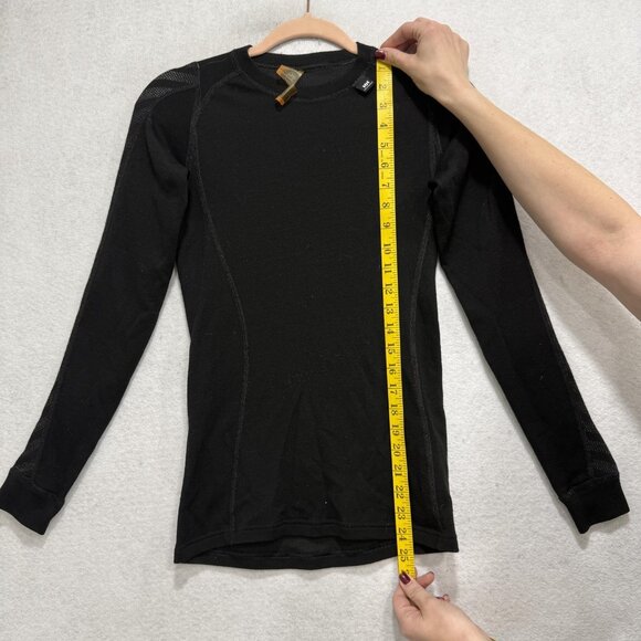 Helly Hansen Shirt Womens Small Black Merino Wool Base Layer Thermal Long Sleeve - Picture 6 of 10
